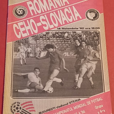 Program meci fotbal ROMANIA-CEHO-SLOVACIA(preliminariile CM SUA`94/14.11.1992)