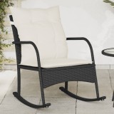 Gossi scaun balansoar de gradina cu perne, negru, poliratan