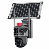 Cameră de Supraveghere 4G, Solară, Duală, Panoramica, cu 4MP, Panou Solar și