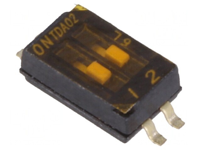 Comutator DIP-SWITCH 2 Secțiuni OFF-ON 0,025A 24VDC