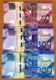 !!! KENYA - LOT 50 + 100 + 200 SHILINGI 2019 - P NEW - UNC