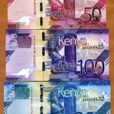 !!! KENYA - LOT 50 + 100 + 200 SHILINGI 2019 - P NEW - UNC