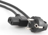 CABLU alimentare GEMBIRD 1.8m, intrare Shucko, iesire C13 (conector 90 grade), 10A, certificare VDE, bulk, black, &quot;PC-186A-VDE&quot; (timbru verde 0.18 lei