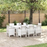 Cumpara ieftin Set de masă pentru grădină 9 pcs Alb Ratan Polt