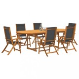 Gossi set mobilier de gradina, 7 piese, lemn masiv acacia/textilena
