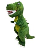 Dinozaur T-Rex de plus verde 40 cm cu dinti albi