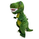 Dinozaur T-Rex de plus verde 40 cm cu dinti albi