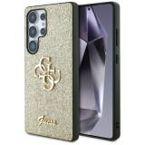 Husa Guess Glitter Script Big 4G Logo Samsung Galaxy S25 Ultra cu sclipici, auriu, GUHCS25LHG4SGD