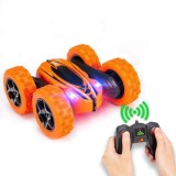 Masinuta cu telecomanda Stunt Car Double Star D828 4WD 2.4 GHz lumini led 1:24 portocaliu