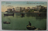 CONSTANTA , HOTELURILE PALAS SI CAROL , VEDERE DE PE MARE , CARTE POSTALA ILUSTRATA , 1929