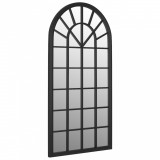 Oglindă de grădină, negru, 90x45 cm, fier, pentru uz exterior