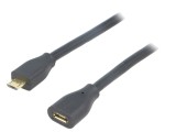 Cablu USB 2.0 micro USB B 0,5m negru