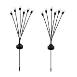 Set 2 lampi solare, LED, Rezistenta la apa, IP65, Negru, Oem