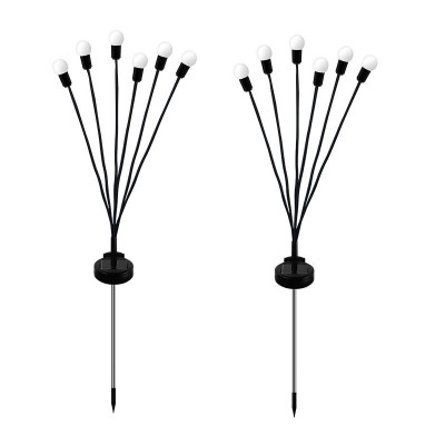 Set 2 lampi solare, LED, Rezistenta la apa, IP65, Negru foto