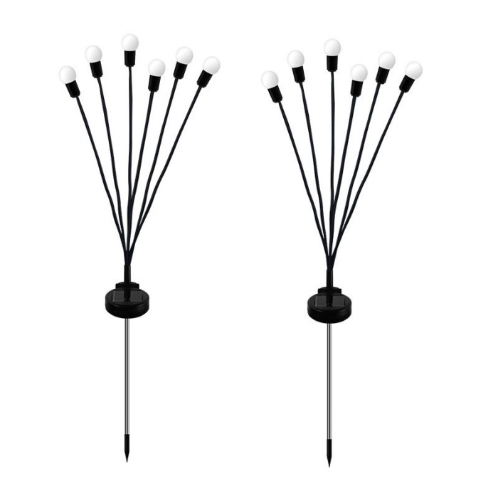 Set 2 lampi solare, LED, Rezistenta la apa, IP65, Negru