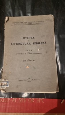 Emil I. Diaconu - Utopia in Literatura Engleza foto