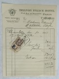 12.CHITANTA ELIBERATA FAMILIILOR DOCTORULUI CONSTANTIN DANIEL SI ANTON CARP , DE HOTELUL &#039; TRIANON PALACE &#039; DIN PARIS , 1932