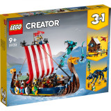 LEGO&reg; Creator - 3 In 1 Corabia Vikinga si sarpele din Midgard (31132)