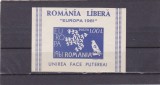 Spania/Romania, Exil romanesc., em. a XXV-a, Europa 1961, colita ned., 1961, MNH, Istorie, Nestampilat