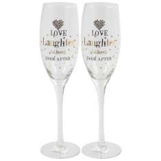 Set 2 pahare sampanie - Mad Dots - Love Laughter | Lesser &amp; Pavey