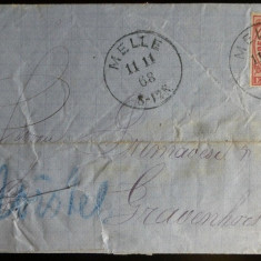 Germany NDP 1868 Postal History Rare Cover Mi.4 EF to Melle DB.405