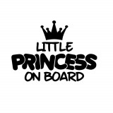 Cumpara ieftin Sticker Decorativ Auto Little Princess On Board 20 x 14 cm Model 20 Negru, Oem