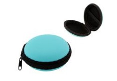 Husă pentru căști, plastic, albastră, 8 cm