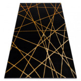 Modern GLOSS covor 406C 86 stilat, glamour, art deco, geometric negru / aur, 80x150 cm