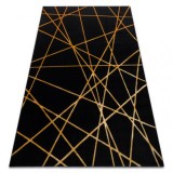 Modern GLOSS covor 406C 86 stilat, glamour, art deco, geometric negru / aur, 280x370 cm