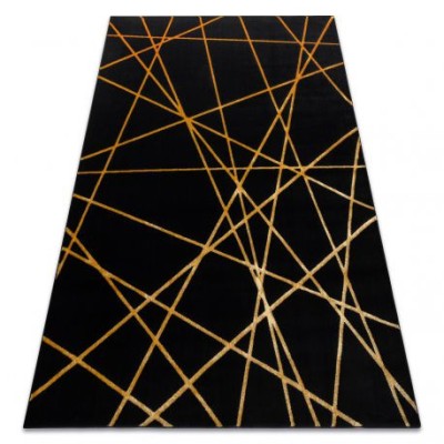 Modern GLOSS covor 406C 86 stilat, glamour, art deco, geometric negru / aur, 80x150 cm foto