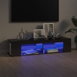 Cumpara ieftin Comodă TV cu lumini LED, gri extralucios, 135x39x30 cm