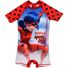 Costum de baie UV cu maneci scurte si fermoar LadyBug SunCity SE1915Rosu foto