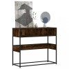 Masuta Consola Gossi Stejar Fumuriu 90x35x80cm Lemn Prelucrat Metal Living Hol