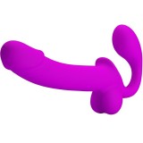 High Tech-Kelpie Dublu Strap-on Stimulator Mov-Silicon, Waterproof