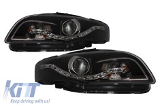 Faruri LED DRL Xenon Look AUDI A4 B7 (2004-2008) Negru foto