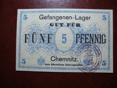 GERMANIA CHEMNITZ WWI 5 PF. 1917 UNC foto