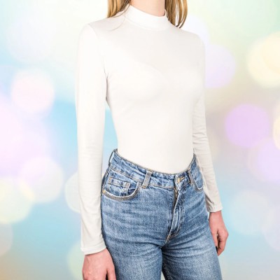 Bluza damă tip maletă din bumbac cu elastan - Confort și stil pentru orice ocazie - XS - Alb foto