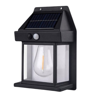 Lampa cu panou solar, prindere in perete, tungsten, 3W, senzor foto