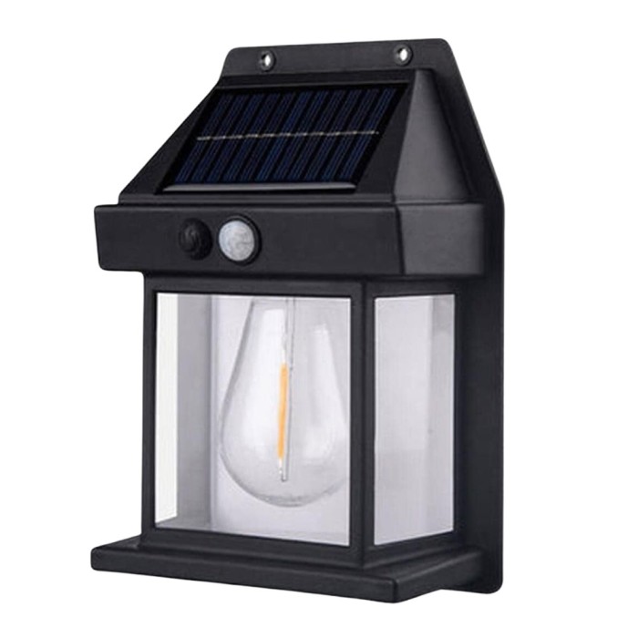 Lampa cu panou solar, prindere in perete, tungsten, 3W, senzor