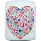 Lumanare Parfumata Inima Alba cu Flori
