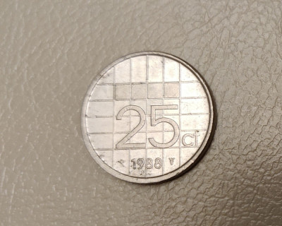 Netherlands / Olanda - 25 Cent (1988) Queen Beatrix - monedă s253 foto