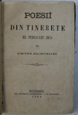 POESII DIN TINERETE NE PUBLICATE INCA de DIMITRIE BOLINTINEANU , 1869 foto