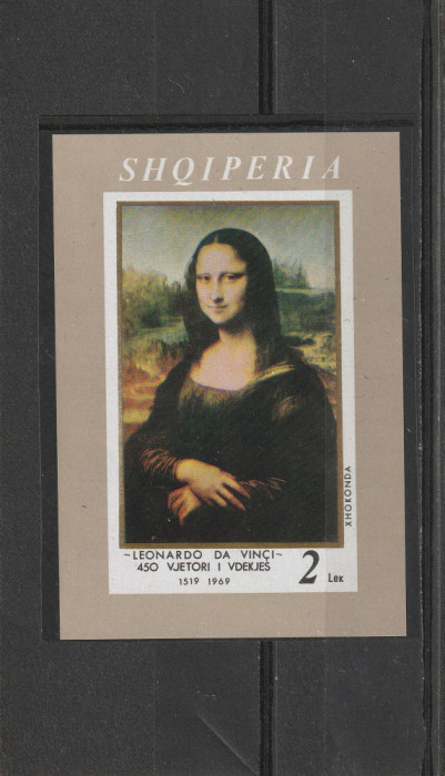Pictura Mona Lisa ,Michelangelo , 1969 ,Albania .