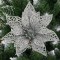 Set 10 ornamente pentru bradul de Craciun, stea Poinsettia, 10cm, argintiu Household NewTrend
