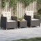 vidaXL Set bistro cu perne, 3 piese, negru, poliratan și lemn acacia 366313
