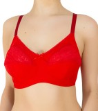 Sutien Dama Luan Clasic S115, Fără Armătură, Microfibră &amp; Dantelă, Rosu, Mărimi Mari (100B+)