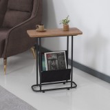 Masa laterala Bov cu raft efect nuc negru [en.casa] HausGarden Leisure