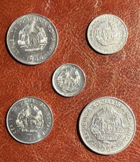 ROMANIA-RSR LOT MONEDE 1966/ 5, 15, 25 BANI si 1 LEU +3 LEI NECIRCULATE/ MONEDELE DIN IMAGINI
