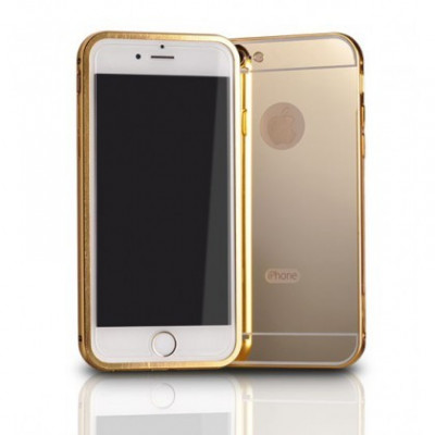 Husa Bumper Aluminiu cu capac Samsung J500 Galaxy J5 Gold foto