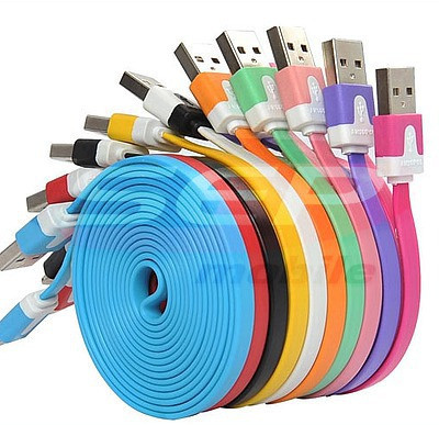 Cablu date USB flat 3 metri iPhone 5G / 5C / 5S / 6G / iPad mini foto